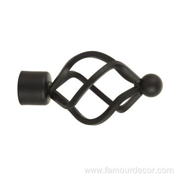 Black Button Cage Curtain Rod